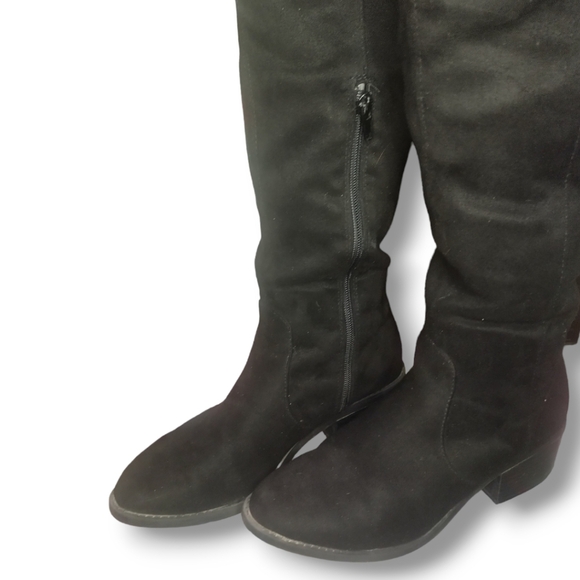 EXPRESS Over The Knee Faux Suede Boots - Black | Size 7 - Picture 6 of 16